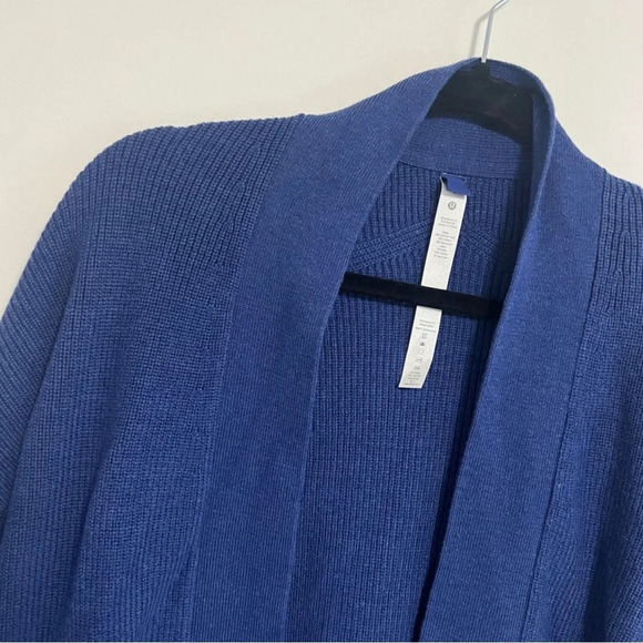 🆕💙 Lululemon Merino Wool Blend Rib Long Wrap Sweater - Heathered Psychic - Picture 2 of 5